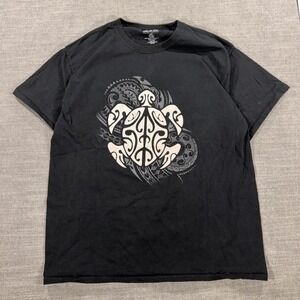 Del Sol‎ Tribal Sea Turtle T-Shirt Mens Large Black Good Color Changing Graphic